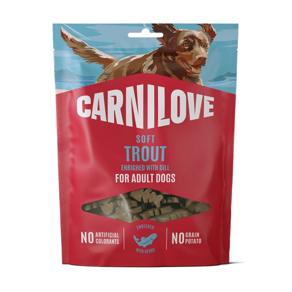 Ласощі для дорослих собак Carnilove Soft Snack Trout With Dill з фореллю та кропом, 200 г